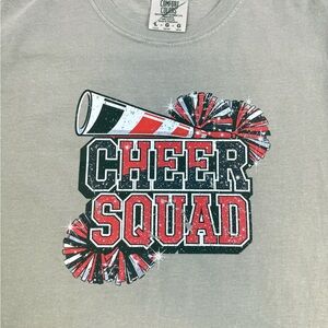 Kids Comfort Colors Gray Cheer Squad Tee